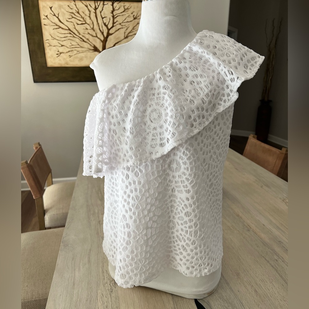 Lilly Pulitzer Matteo One Shoulder Top In Resort White Sea Urchin Terry …